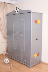 Kleiderschrank Fuball in silber