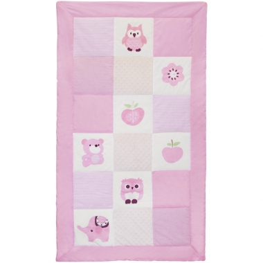 Babydecke Eule rosa