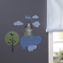 Wandsticker Eule blau