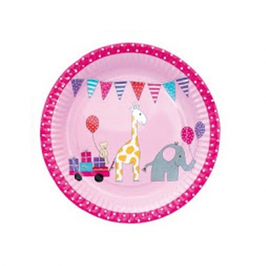 PARTY Pappteller Tiere rosa