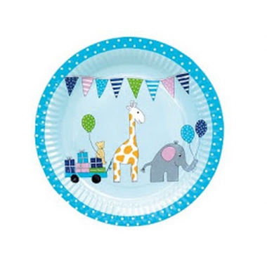 PARTY Pappteller Tiere blau