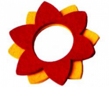 Filzdeko Blume gelb-rot