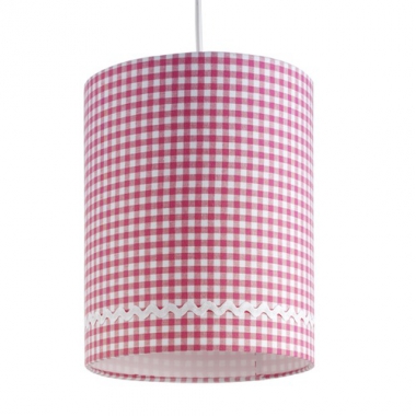 Pendellampe pink kariert schmal