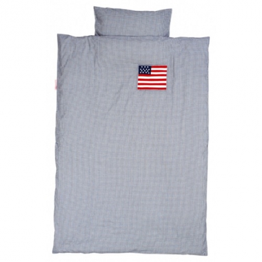 Kinderbettwsche Karo American Flag