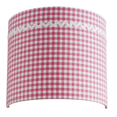 Wandlampe pink-wei-kariert