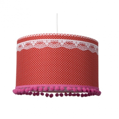 Lampe Punkte rot mit Spitze