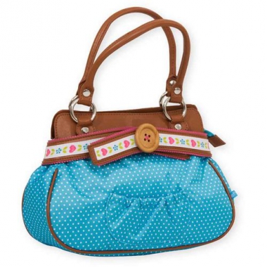 Handtasche Dots and flowers blue/pink